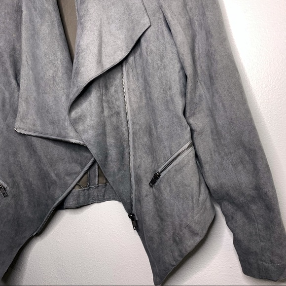 Rampage | Grey Asymmetrical Faux Suede Jacket - S - Picture 6 of 9